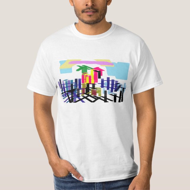 Rosa Flamingo Strand T-Shirt (Vorderseite)