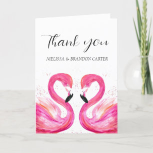 Rosa Flamingo Strand Tropische Hochzeit Danke