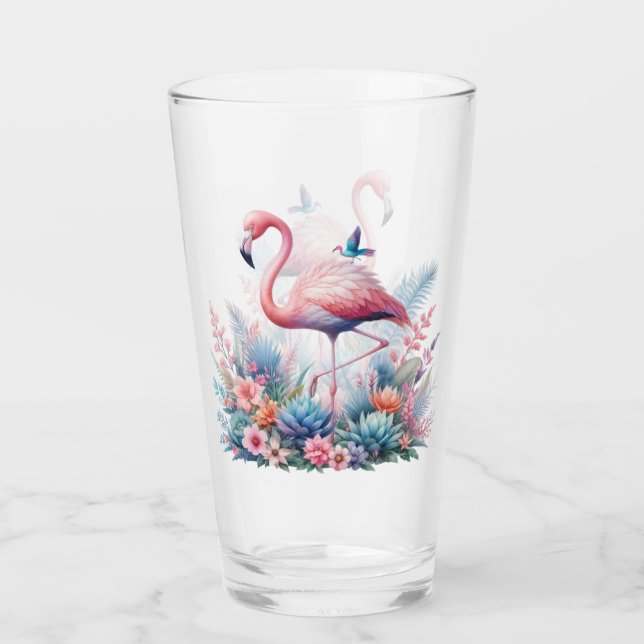 Rosa Flamingo Sublimation Glas (Vorderseite)
