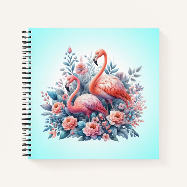 Rosa Flamingo Sublimation Notizbuch (Vorderseite)