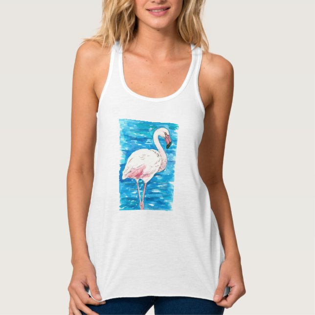 Rosa Flamingo Tank Top (Vorderseite)