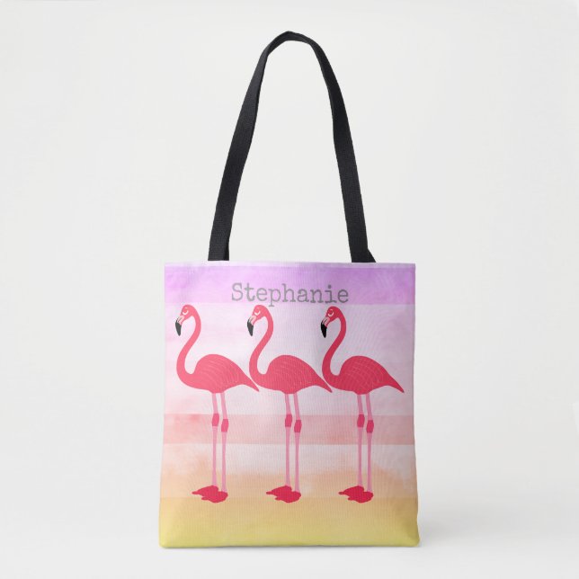 Rosa Flamingo-Tasche personalisieren Tasche (Vorderseite)