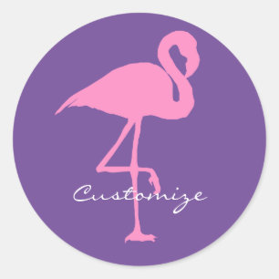 Rosa Flamingo Thunder_Cove Runder Aufkleber