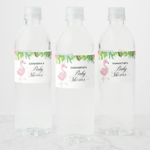 Rosa Flamingo Tropical Blätter Babydusche
