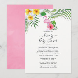 Rosa Flamingo Tropical Drive by Dusche Einladung