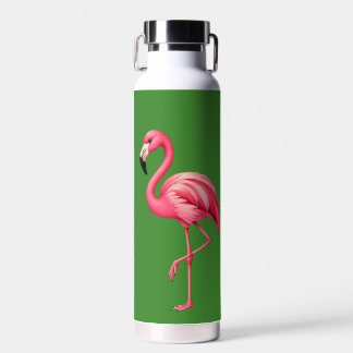 Rosa Flamingo Tropische Grüne Wasserflasche Trinkflasche