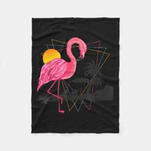 Rosa Flamingo Tropische Pflanzen Strandurlaub Fleecedecke