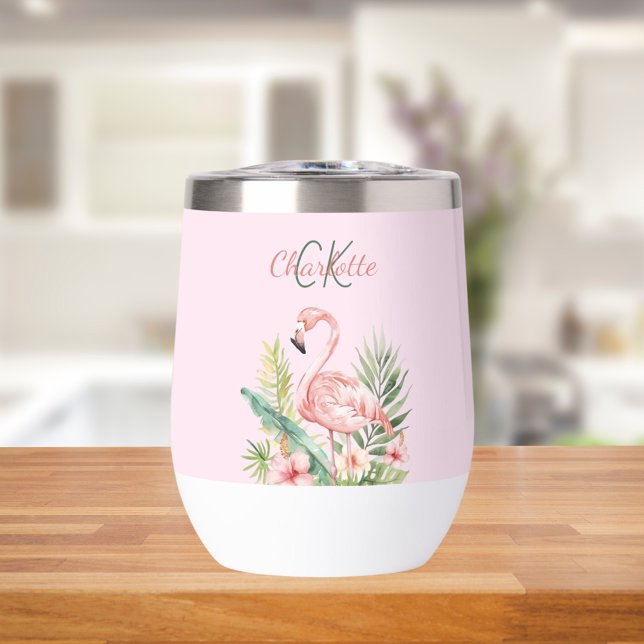 Rosa Flamingo tropische Sommermonogramm (Von Creator hochgeladen)