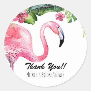 Rosa Flamingo Tropische Sommerparty Geschenk Runder Aufkleber