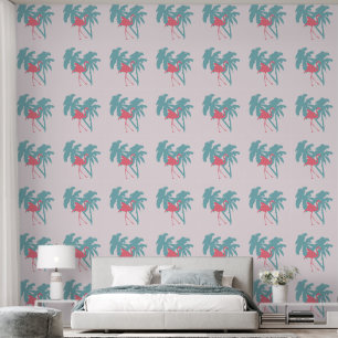 ROSA FLAMINGO TROPISCHE TRAUMWAND TAPETE