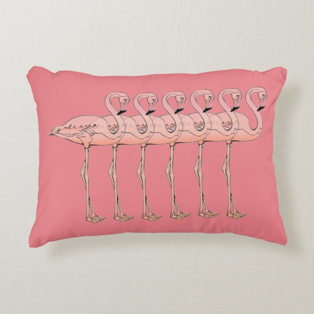 Rosa Flamingo-tropische Vögel auf Parade Dekokissen (Vorderseite)