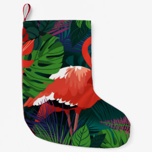 Rosa Flamingo: Tropischer Schmetterling Harmonie. Kleiner Weihnachtsstrumpf
