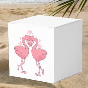 Rosa Flamingo Tropischer Strand Hawaiianische Hoch Geschenkschachtel