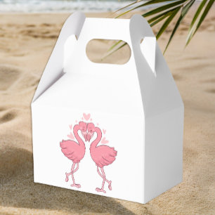 Rosa Flamingo Tropischer Strand Hawaiianische Hoch Geschenkschachtel