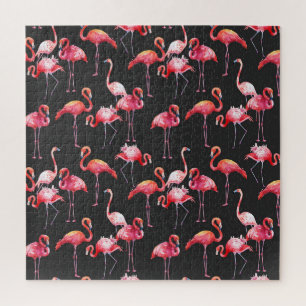 Rosa Flamingo: tropisches Aquarellmuster.