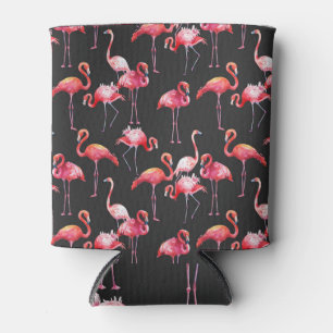 Rosa Flamingo: tropisches Aquarellmuster. Dosenkühler