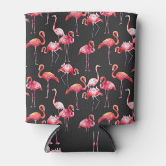 Rosa Flamingo: tropisches Aquarellmuster. Dosenkühler