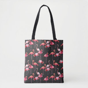 Rosa Flamingo: tropisches Aquarellmuster. Tasche