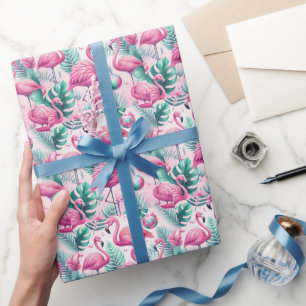 Rosa Flamingo tropisches Design Geschenkpapier
