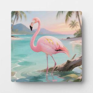 Rosa Flamingo Tropisches Paradies Fotoplatte