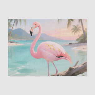Rosa Flamingo Tropisches Paradies Seidenpapier
