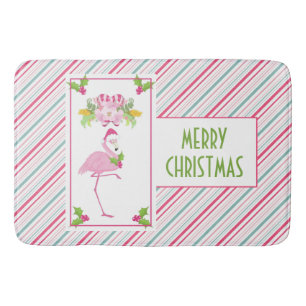Rosa Flamingo Tropisches Weihnachten Badematte