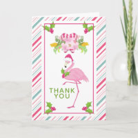 Rosa Flamingo-tropisches Weihnachten danken Ihnen