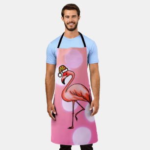 Rosa Flamingo Tropisches Weihnachtsfest Schürze