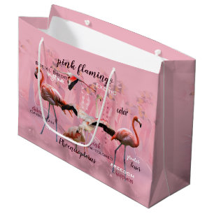 Rosa Flamingo-Typografie   besonders angefertigt Große Geschenktüte