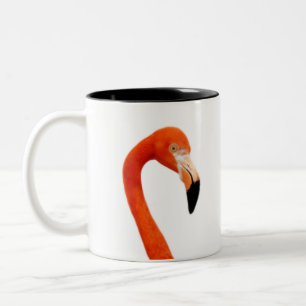 Rosa Flamingo und Monogram Zweifarbige Tasse