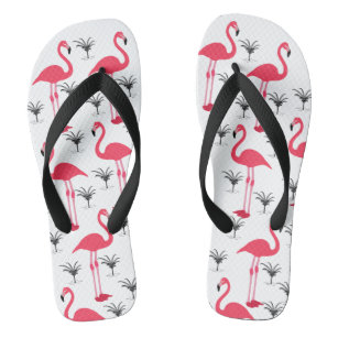 Rosa Flamingo und Palmenbaum Flip Flops