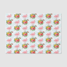 Rosa Flamingo und tropischer Hibiskus Extravagante Seidenpapier