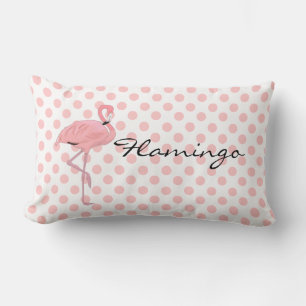 Rosa Flamingo und Tupfen-Wurfs-Kissen Lendenkissen
