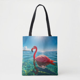Rosa Flamingo unter dem Himmel Tasche