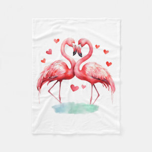Rosa Flamingo Valentinstag Süße Vogel Liebhaber Mä Fleecedecke