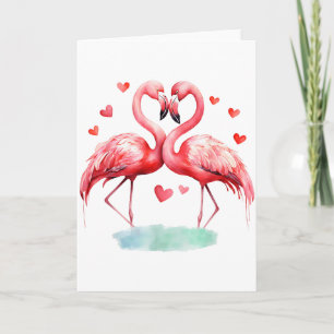 Rosa Flamingo Valentinstag Süße Vogel Liebhaber Mä Karte