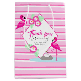 Rosa Flamingo vielen Dank Baby Duschgeschenk Tasch Mittlere Geschenktüte