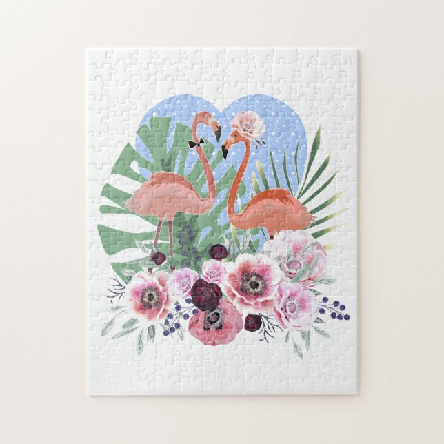 Rosa Flamingo, Vogel, Aquarell (Vertikal)