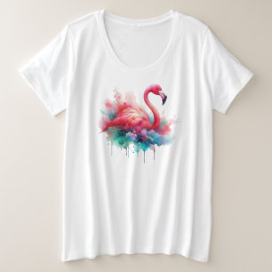 Rosa Flamingo Vogel Sublimation Große Größe T-Shirt