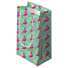 Rosa Flamingo-Wasser und Geschenktüten aus Palmblä Kleine Geschenktüte