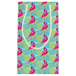 Rosa Flamingo-Wasser und Geschenktüten aus Palmblä Kleine Geschenktüte