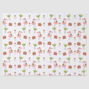 Rosa Flamingo Weihnachtsmann Rosa Weiß Rot Seidenpapier