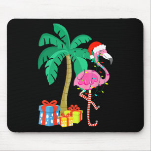 Rosa Flamingo Weihnachtspalme Tropisches Weihnacht Mousepad