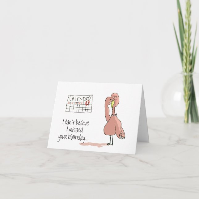 Rosa Flamingo-wunderliche lustige Vogel-Malerei Karte (Vorderseite)