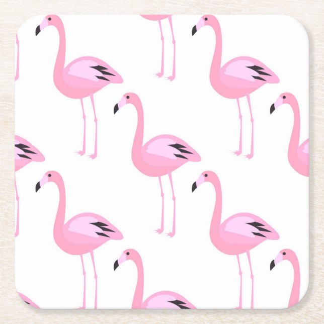 Rosa Flamingos 2 2 Rechteckiger Pappuntersetzer (Vorderseite)