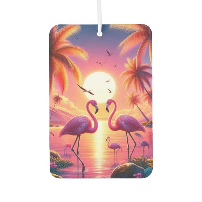 Rosa Flamingos Air Freshener! Autolufterfrischer (Vorderseite)
