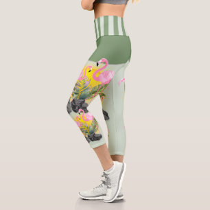 Rosa Flamingos Capri-Leggings Capri Leggings