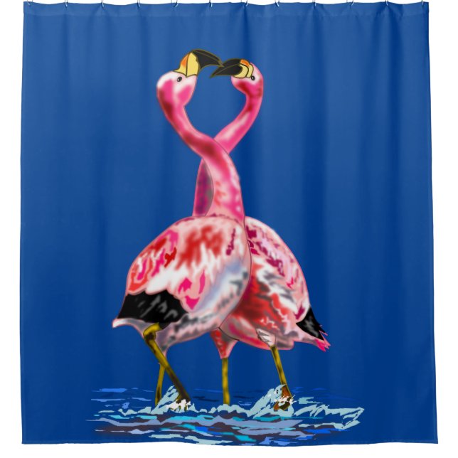 Rosa Flamingos Duschvorhang - Ihre Farben (Vorderseite)