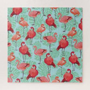 Rosa Flamingos: Exotisches Nahtloses Muster.