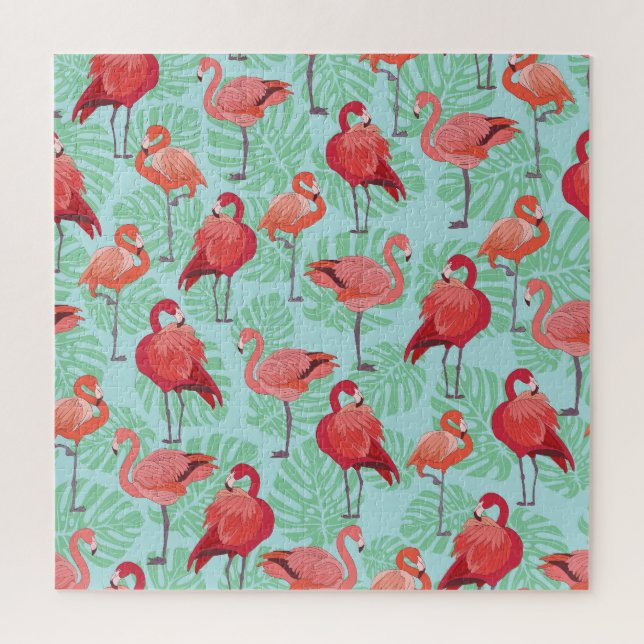 Rosa Flamingos: Exotisches Nahtloses Muster. (Vertikal)